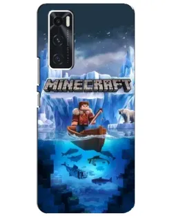 Чехол для Vivo V20 se с картинкой «Minecraft ледяной мир»