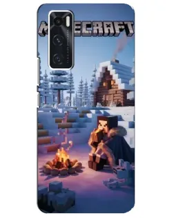 Чехол для Vivo V20 se с картинкой «Зимний Minecraft»