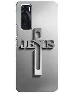 Чохол для Vivo V20 se з картинкою «Металевий хрест Jesus»