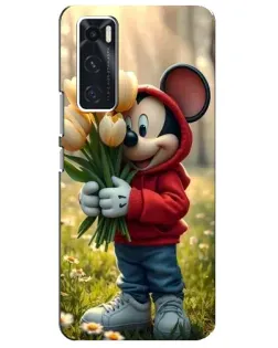 Чехол для Vivo V20 se с картинкой «Микки с тюльпанами»