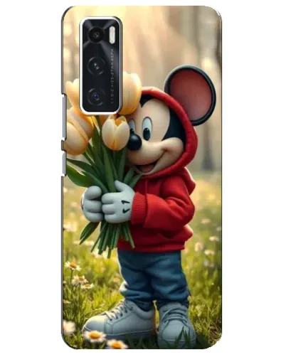 Чехол для Vivo V20 se с картинкой «Микки с тюльпанами»