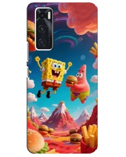 Чехол для Vivo V20 se с картинкой «Космический фастфуд»