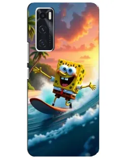 Чехол для Vivo V20 se с картинкой «Губка Боб серфингист»