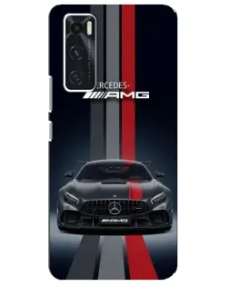 Чехол для Vivo V20 se с картинкой «Mercedes — белый карбон»