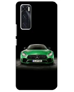 Чехол для Vivo V20 se с картинкой «Mercedes — неоновый лого»