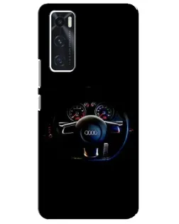 Чехол для Vivo V20 se с картинкой «Салон Audi — руль»