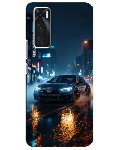 Чехол для Vivo V20 se с картинкой «Ночной город и Audi»
