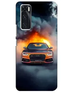 Чехол для Vivo V20 se с картинкой «Audi в огненном дыму» Чехол для Vivo V20 se с картинкой «Audi в огненном дыму»
