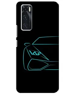 Чехол для Vivo V20 se с картинкой «Голубой силуэт Lamborghini» Чехол для Vivo V20 se с картинкой «Голубой силуэт Lamborghini»