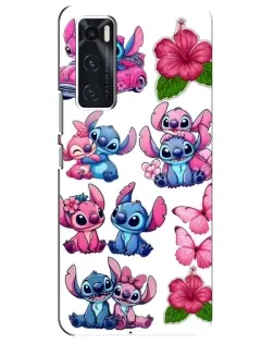 Чехол для Vivo V20 se с картинкой «Стикеры Stitch и Angel»
