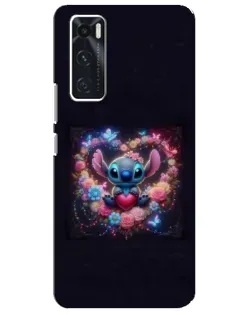Чехол для Vivo V20 se с картинкой «Stitch в цветах»