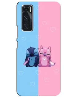 Чехол для Vivo V20 se с картинкой «Stitch и Angel Love»