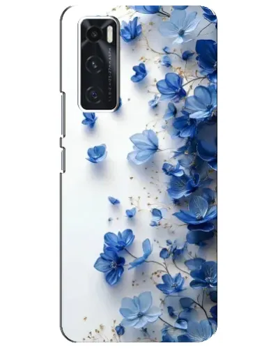 Чехол для Vivo V20 se с картинкой «Голубой цветочный каскад»