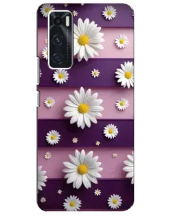 Чехол для Vivo V20 se с картинкой «Ромашки на фиолетовом»