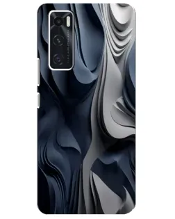 Чехол для Vivo V20 se с картинкой «Объемные синие складки»