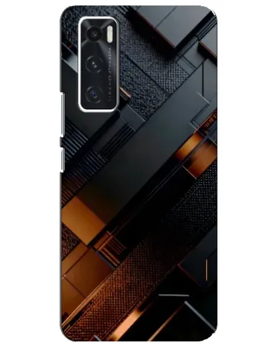 Чехол для Vivo V20 se с картинкой «Черные геометрические блоки»