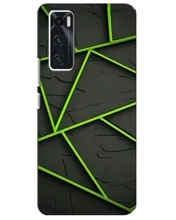 Чехол для Vivo V20 se с картинкой «Зеленые геометрические линии»