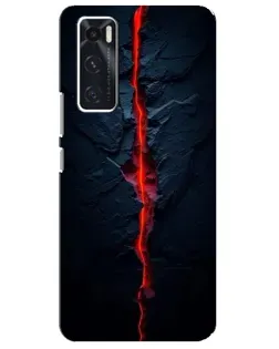 Чехол для Vivo V20 se с картинкой «Kрасная лавовая трещина»