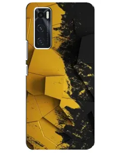 Чехол для Vivo V20 se с картинкой «Золотые осколки геометрии»