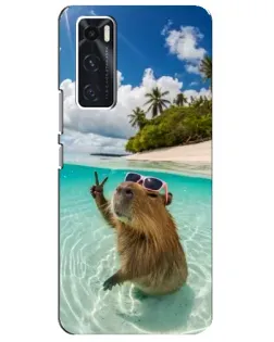 Чехол для Vivo V20 se с картинкой «Капибара на море» Чехол для Vivo V20 se с картинкой «Капибара на море»