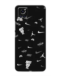Чехол для Vivo V20 с картинкой «Nike Black Pattern»