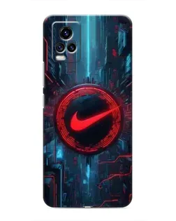 Чехол для Vivo V20 с картинкой «Техногенный стиль Nike»