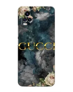 Чехол для Vivo V20 с картинкой «Абстрактные цветы Gucci»