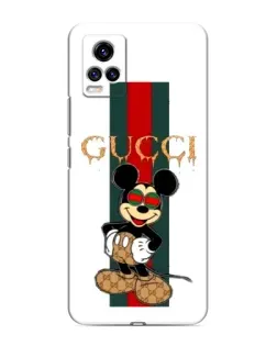 Чехол для Vivo V20 с картинкой «Микки Маус Gucci — полосы»