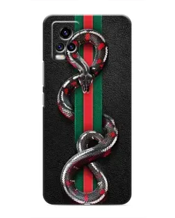 Чехол для Vivo V20 с картинкой «Gucci — змея на полосе»