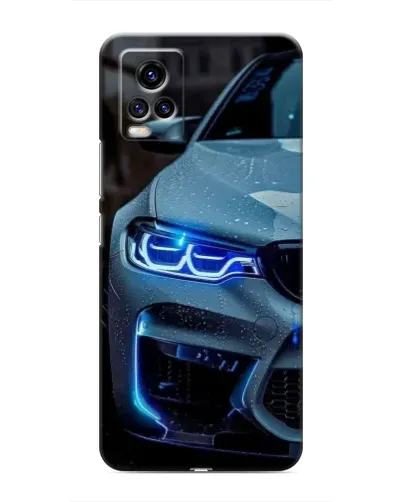 Чехол для Vivo V20 с картинкой «Взгляд BMW с синими фарами»