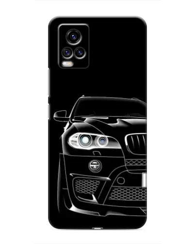Чехол для Vivo V20 с картинкой «Темный силуэт BMW»