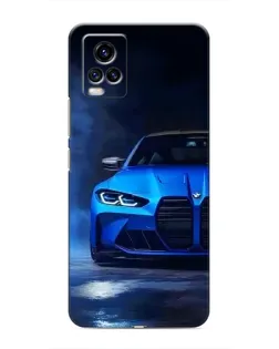 Чехол для Vivo V20 с картинкой «Голубая BMW M4»