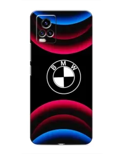 Чехол для Vivo V20 с картинкой «Логотип BMW и неоновые дуги»