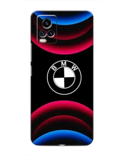 Чехол для Vivo V20 с картинкой «Логотип BMW и неоновые дуги»