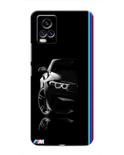Чехол для Vivo V20 с картинкой «Силуэт BMW в темноте»