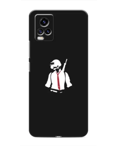 Чехол для Vivo V20 с картинкой «PUBG — силуэт воина»