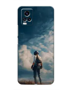 Чехол для Vivo V20 с картинкой «Герой PUBG на скале»