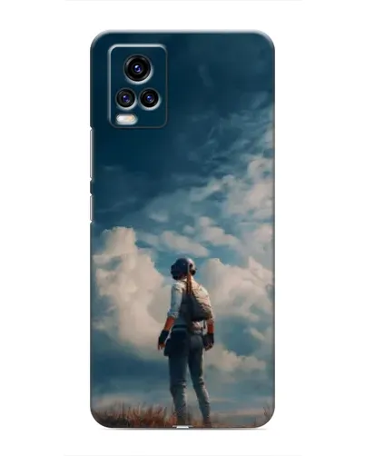Чехол для Vivo V20 с картинкой «Герой PUBG на скале»
