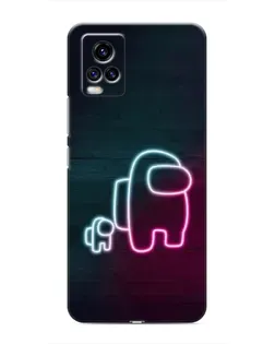 Чехол для Vivo V20 с картинкой «Among Us неон-арт»