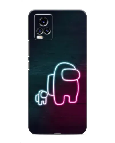 Чехол для Vivo V20 с картинкой «Among Us неон-арт»