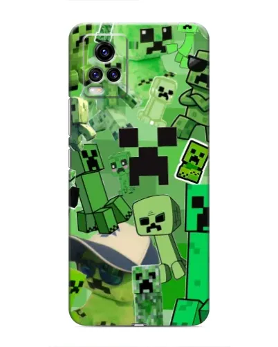Чехол для Vivo V20 с картинкой «Криперы Minecraft»