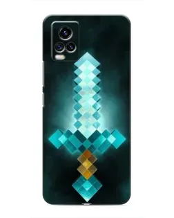 Чехол для Vivo V20 с картинкой «Алмазный меч неон»