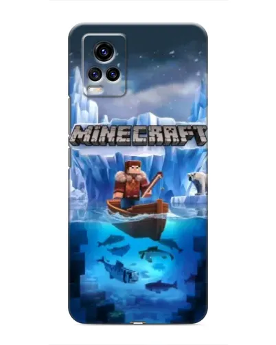 Чехол для Vivo V20 с картинкой «Minecraft ледяной мир»