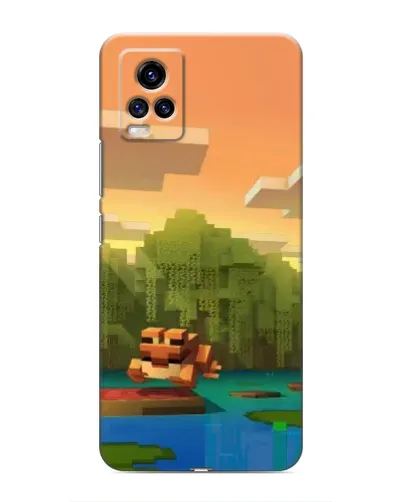 Чехол для Vivo V20 с картинкой «Майнкрафт закат солнца»