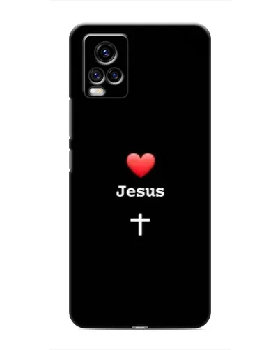 Чехол для Vivo V20 с картинкой «Сердце - Jesus»