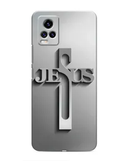 Чохол для Vivo V20 з картинкою «Металевий хрест Jesus»