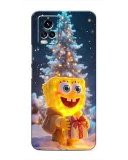Чехол для Vivo V20 с картинкой «Рождественский Спанч Боб»