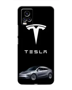 Чехол для Vivo V20 с картинкой «Tesla Model Y»