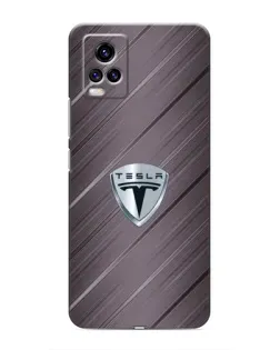 Чехол для Vivo V20 с картинкой «Металлическая текстура Tesla»