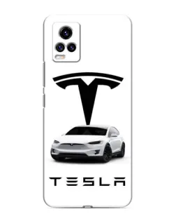 Чехол для Vivo V20 с картинкой «Tesla White Style»